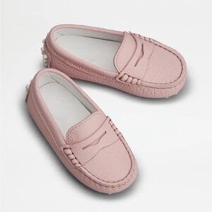 Tod's Junior Gommino Leather Loafers Driving Shoes Children Sz 23 Pink